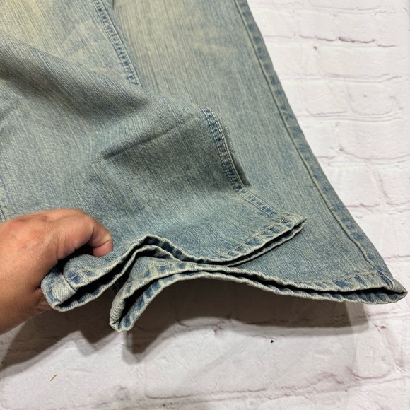 Ecko Unlimited Stylish Baggy Jeans Dirty Wash Denim Argyle Pocket 34 x 32 EuC - Picture 11 of 12